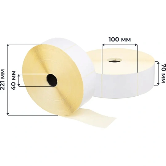 Термоэтикетки ЭКО 70х100, 3000шт/рул, вт.40, 5рул/уп(УГМЗ)