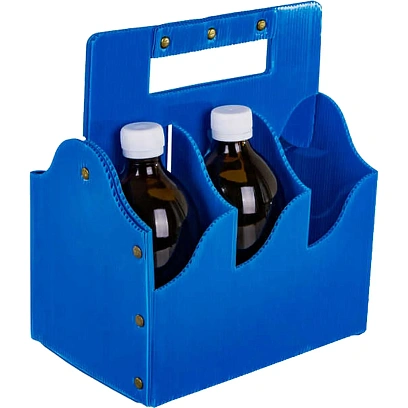 Переноска на 6 бутылок (0,5 л стекло) полипропилен (гофра), 5.02.01.2465