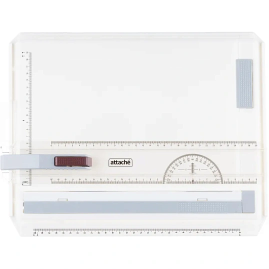 Доска чертежная Attache А4(368x290), с треугольником и линейками в наб