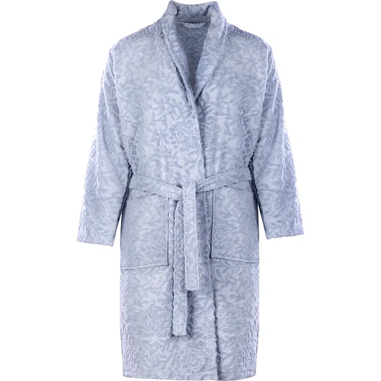 Халат  Махровый  ROESIA Шалевый Женский серый, L-XL, 300гр/м2