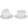 Набор чайный ГРАЦИЯ Дария 2чашки 220мл + 2блюдца, NEW BONE CHINA, 101-01018