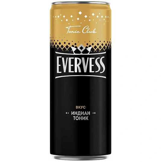 Напиток Evervess Tonic club Индиан Тоник, газ ж/б 0,33л