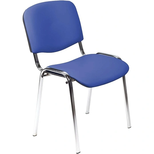 Стул FA_EChair Rio (ИЗО) хром, к/з синий DO730