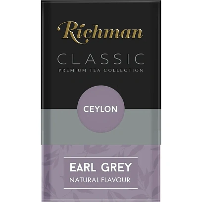 Чай Richman черный цейлонский крупнолистовой с ароматом бергамота 100г