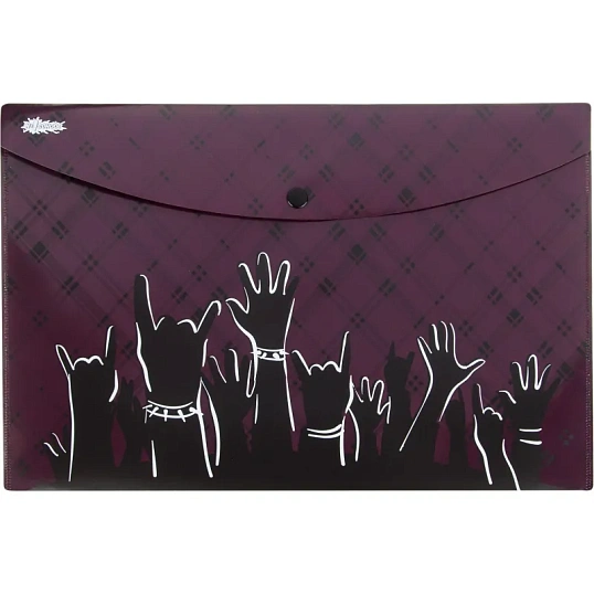 Папка-конверт на кнопке А4 №1 School Аниме Панк, 180 мкм, 3шт/уп