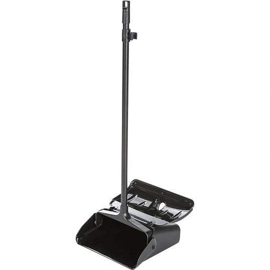 Комплект для уборки совок 30см с крышкой+щетка 15см алюм.ручка 75см