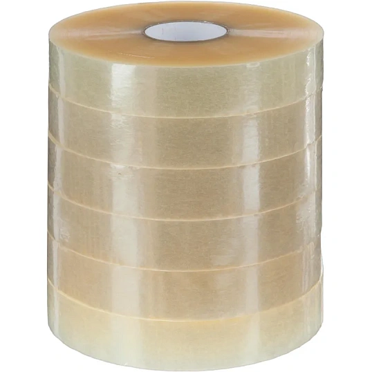 Клейкая лента упаковочная 48ммх990мх45мкм, прозрачная 6 шт/уп(белая втулка)