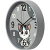 Часы настенные Котик d195мм, круг, корпус серый 2019-009