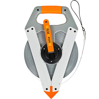 Рулетка измерительная 100 м сталь + нейлон RGK R100