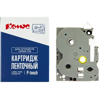 Картридж Комус TZE-621(Brother TZE-621 черный на желтом ,9мм/8м)