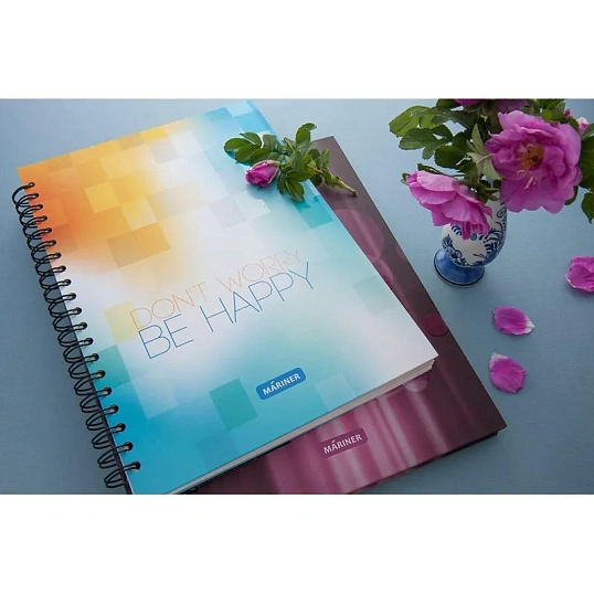 Бизнес-тетрадь Be Happy А4, 120л, 200х274, 3 разд, клетка, 0002-04