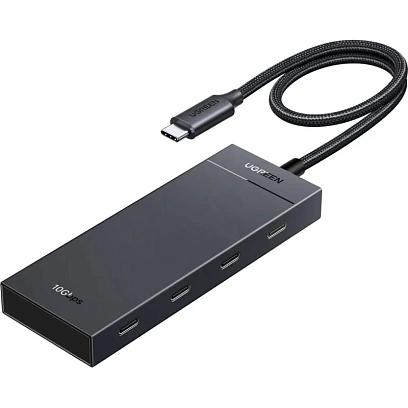 Разветвитель USB UgreenCM806(55334)хаб 5in1 USB-C 10Gbps/4xUSB-C 3.2+PD чрн