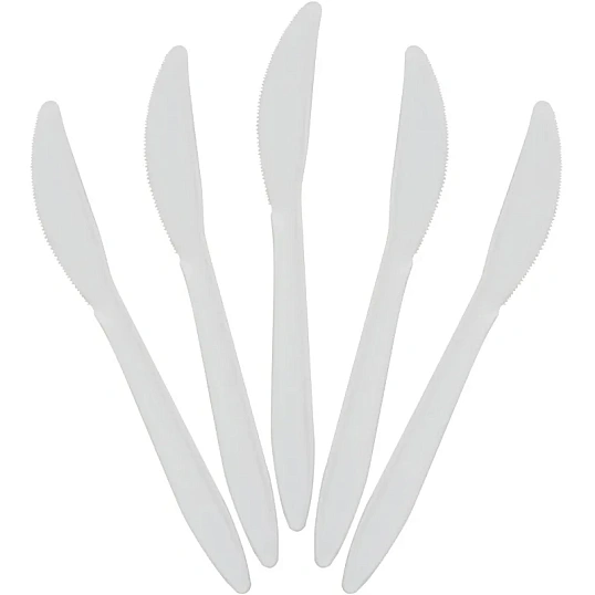 Нож одноразовый 163 мм, бел.,кукурузный крахмал, 50 шт/уп GREEN MYSTERY