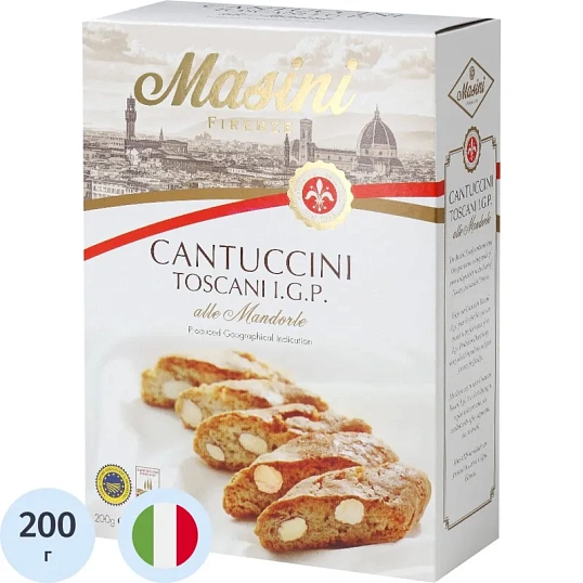 Печенье Masini CANTUCCINI TOSCANI I.G.P с миндалем 200г