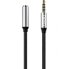 Кабель удлинитель PERO MC-03 JACK 3.5, 2м, Black
