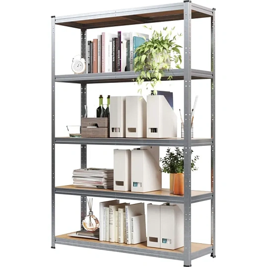 Стеллаж металлический MZ BONUS, 5 полок. цинк, ХДФ. 1800х1200х400