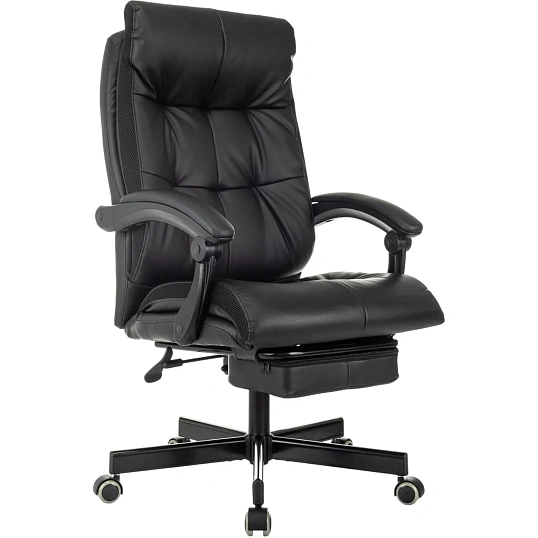Кресло VB_EChair 624 PU PM черный эко.кожа  подст.для ног