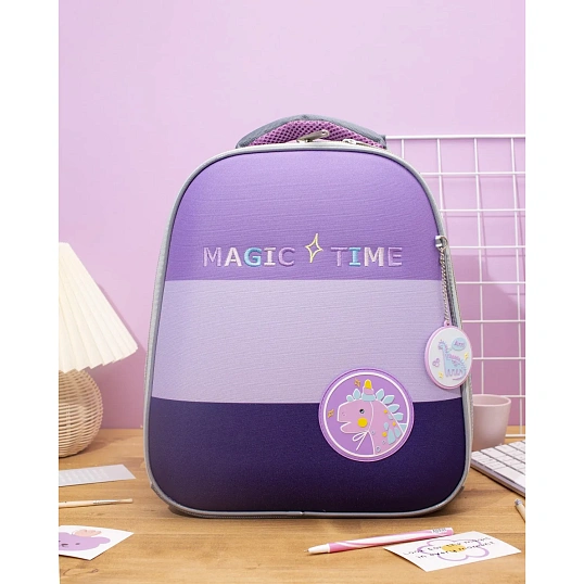 Ранец Комус Класс Basic Casual сирен+фиолет, 2 отд., эргоном. спинка