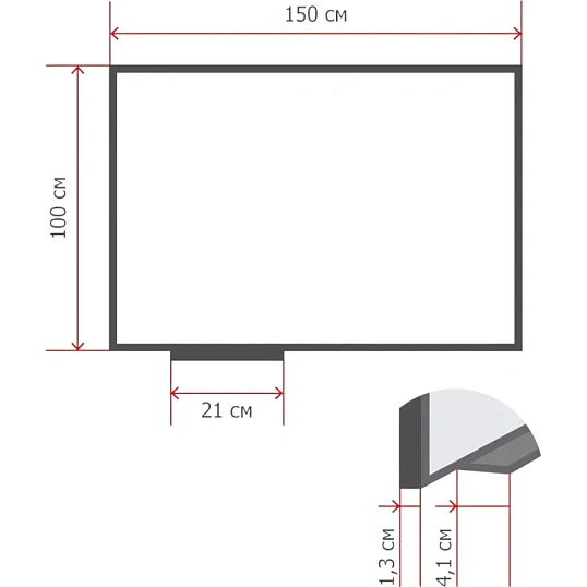 Доска магнитно-маркерная 100х150 Attache лак, алюмин. рама