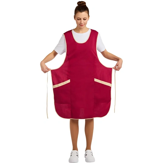 Фартук сарафан Маркет Мастер цвет малиновый/бежевый