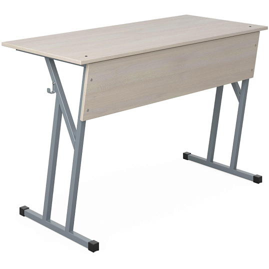 Парта MET_Комус Мебель стол ученический 2-местный 6р.г.дуб шамони св./сер