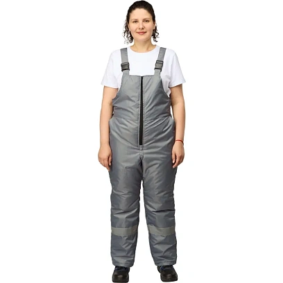 Полукомбинезон рабочий зимний женский з46-ПК серый (р.48-50) 170-176
