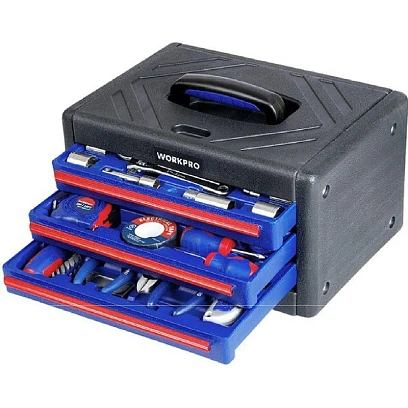 Набор инструментов  125пред(метр. и дюйм.) в кейсе с 3 ящиками,WP209028