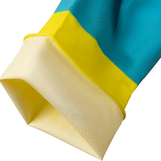 Перчатки хозяйственные Gloves Lux BICOLOR сине-желтые р.S