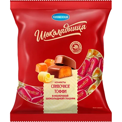 Конфеты Тоффи Шоколадница из мягкой карам. слив в мол шок глаз. 200г