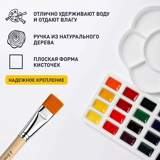 Кисть №1 School синтетика плоская №24