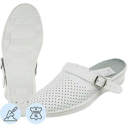 Сабо жен.нат.кожа цв.белый(р.39) (4-12-7)