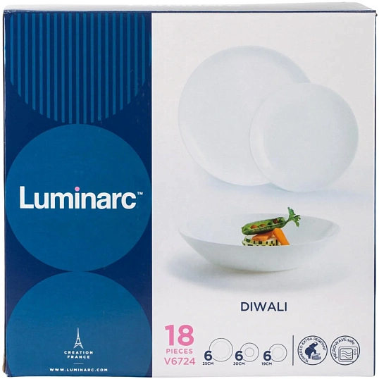 Набор столовой посуды DIWALI WHITE 18пр