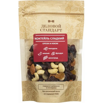 Коктейль Деловой Стандарт сладкий орехи и изюм,  200г