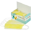 Маска медицинская 3-х сл., резинка, желтый, Sense, картон 50шт/уп