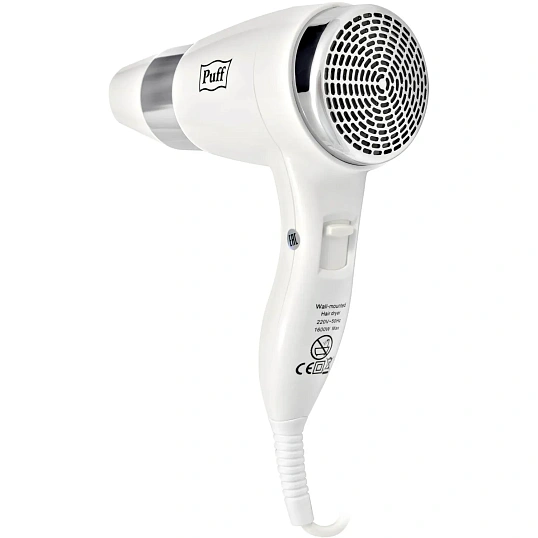 Фен Puff-1600B, белый, 1,6 кВт