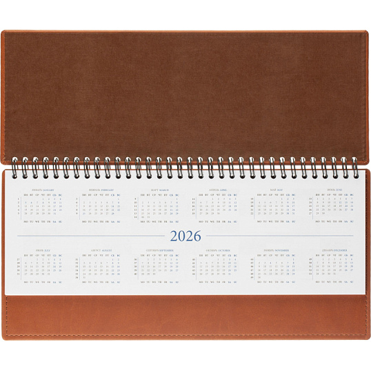 Планинг датированный 2026, коричнев 303х150 мм, 120 стр,АТТАСНЕ Вива