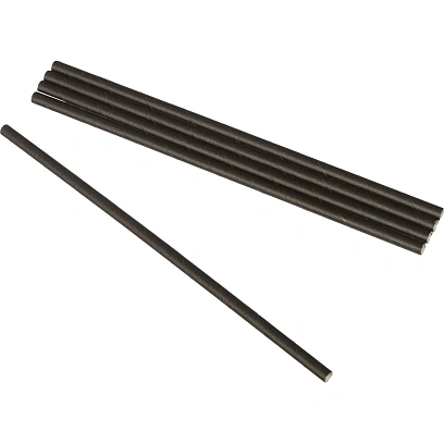 Трубочки для коктейля  бумажная чёрная 205мм, d-6мм, в инд. упак.1500шт/кор