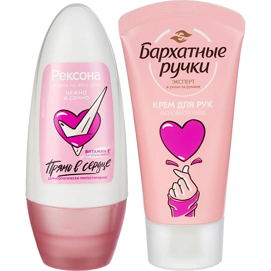 Подарочный набор Рексона+Бархатные ручки для девочек дезодорант и крем