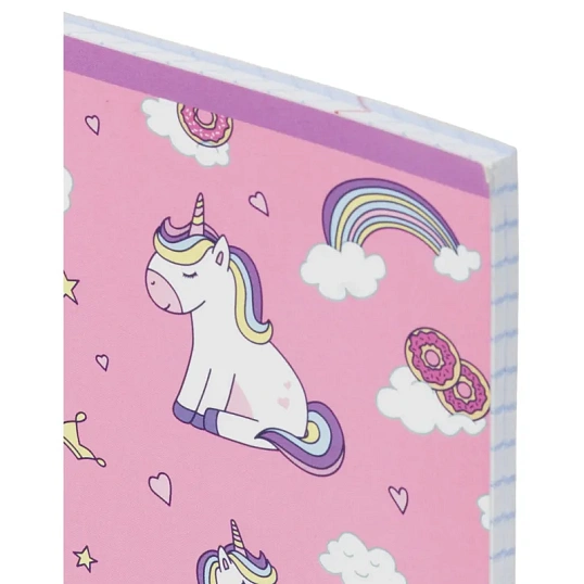 Тетрадь общая А5 48л Uniland роз патерн,клет,скреп, ВД-лак