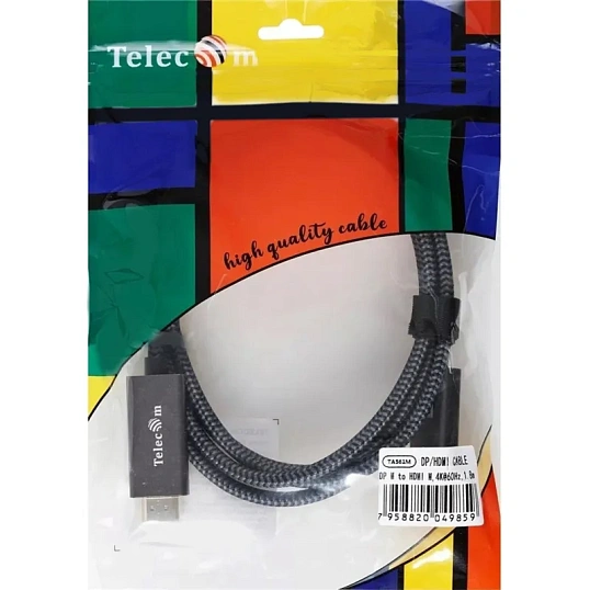 Кабель Telecom (TA561M-1.8M) DisplayPort M-> HDMI M 4K@60Hz 1.8m оплетка