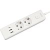 Удлинитель Power Cube, 2р/1.9м выкл.,3USB, 3.5кВт,16А,3x1,0 белый(PC-4-2M)