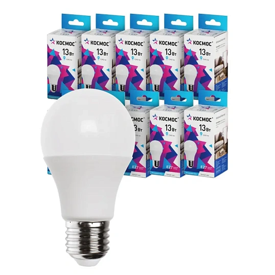 Лампа светодиодная Космос 13Вт E27 4500K (10/уп, LED13wA60E2745_10)