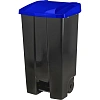 Контейнер-бак мусорный 110 л пластиковый на 2-х колесах с крышкой, синий