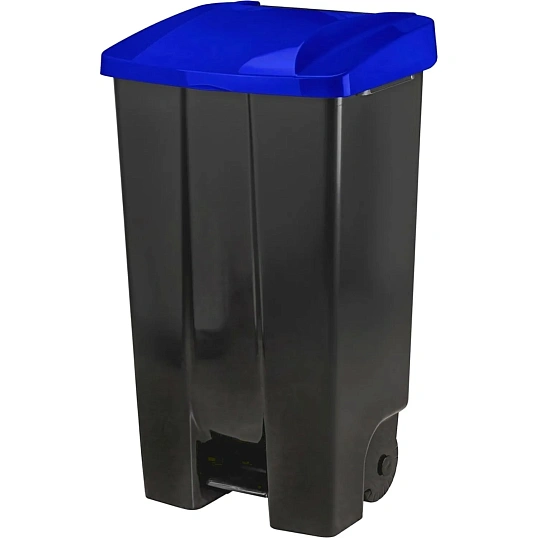 Контейнер-бак мусорный 110 л пластиковый на 2-х колесах с крышкой, синий