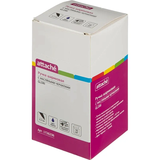 Ручка шариковая неавтомат. Attache Glori линия 0,3мм, масл,син,манж