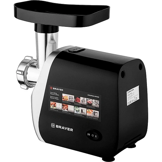 Мясорубка BRAYER 1608BR,2000Вт, 3 диска,кеббе,колб,овощ, драники,2 кг/мин