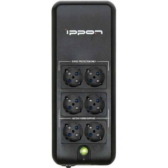 ИБП Ippon Back Verso 600 300Вт/600ВА EURO(4+2) черный