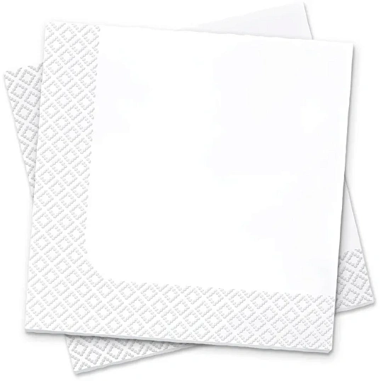 Салфетки бумажные Soffione белые 24х24см 2сл 100шт/уп