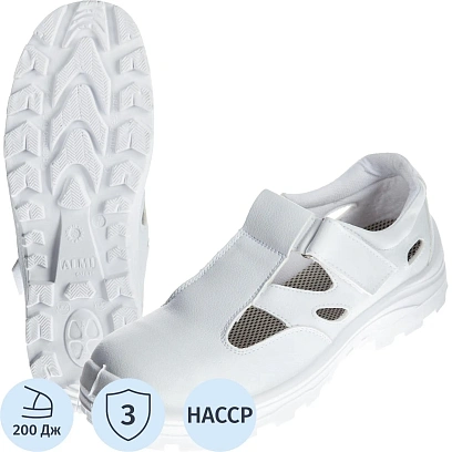 Полуботинки (сандалии)  АЛМИ(арт. 80302-011600) с МП, белые, р.35