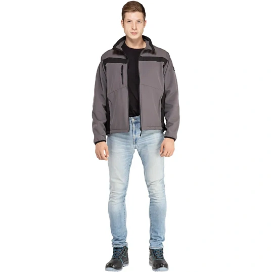 Куртка муж демисезонная софтшел LULEA cер/черн р.XL (арт.LULE2GRXG)